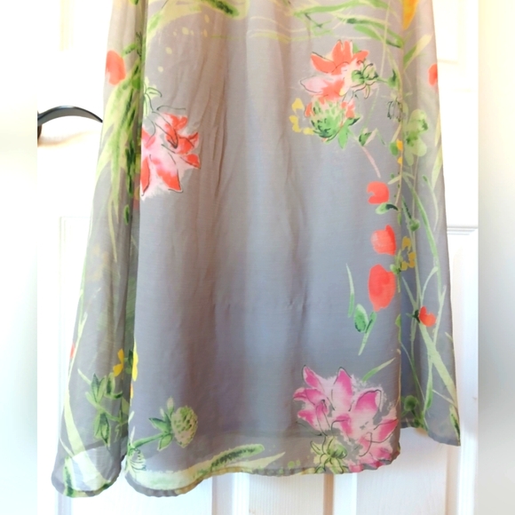 Gorgeous Strapless Floral Gray Maxi Dress - Picture 3 of 9